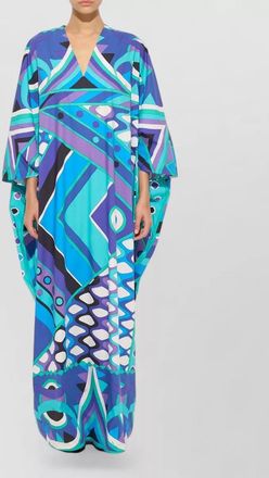Pucci vivara print popeline long kaftan dress