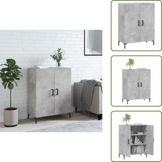 vidaXL The Living Store Credenza Grigio Cemento 69,5x34x90 cm in Legno Multistrato - Credenza grigio cemento