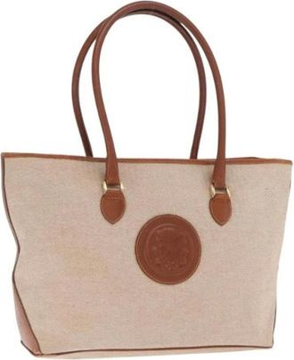 Fendi Pre-owned Tote Bags, female, Beige, Size: ONE SIZE Pre-owned Canvas Tote Bag