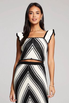 Saltwater Luxe Avery Sweater Top In Black/ White