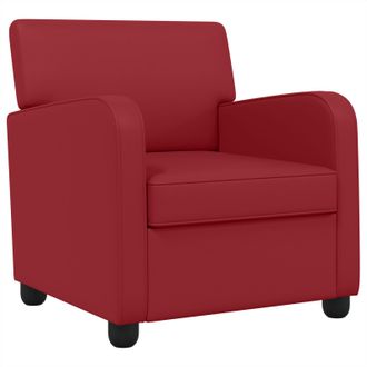 vidaXL Sill&oacute;n Rojo Vino Cuero Sint&eacute;tico Vidaxl