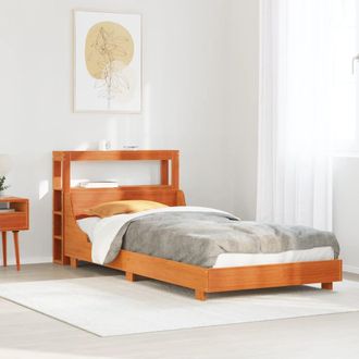 Berkfield Home Bed Frame without Mattress Wax Brown 75x190 cm Small Single Solid Wood Pine