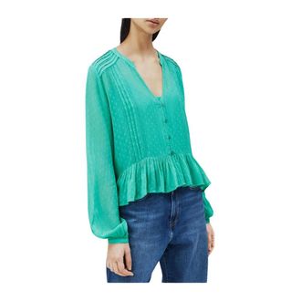 Pepe Jeans London Mujer, Blusas y Camisas, Verde, Talla: XS