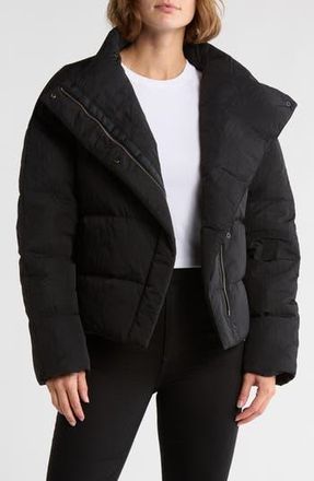Theory Offset Down Puffer Jacket in Black at Nordstrom Rack, Size Petite