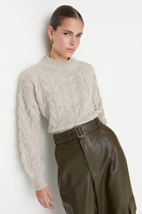 Trendyol Vrouwen Staande kraag Ballon mouw Basis Trui