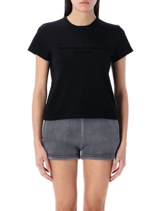 Alexander Wang Alexander Wang Womens Distressed Logo T-shirt - Black Cotton - Size X-Small