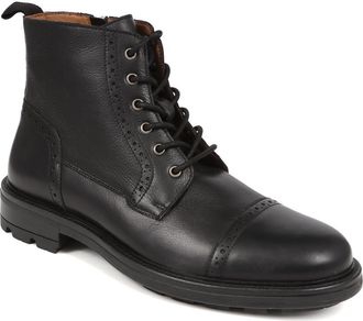 Jones Bootmaker Mens Guiseley Leather Lace-Up Boots - Black - Size UK 10