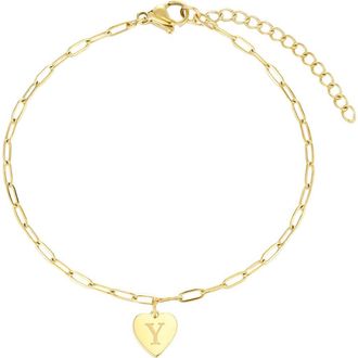 Adornia Initial Chain Bracelet in Gold-Y at Nordstrom Rack