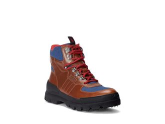 Polo Ralph Lauren Oslo Tactical Boot Mens Shoes Polo Tan/Light Navy/Red : 9 D - Medium, Leather/Textile