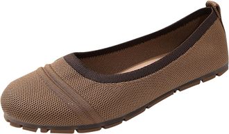 Generic Ladies Slip On Shoes Knit Casual Womens Flats Stylish Round Toe Breathable Non-Slip Comfortable Lightweight Wide Width Slip On Ballet Shoes Work Party