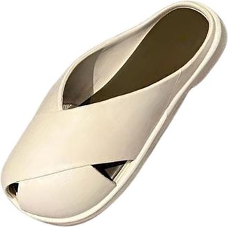 Generic cfpqv Closed Sandals Womens Mules Lightweight Flat Slippers Slides Hollow Out Summer Shoes Orthopaedic Slippers Pumps Sandals Summer Comfortable Slipp