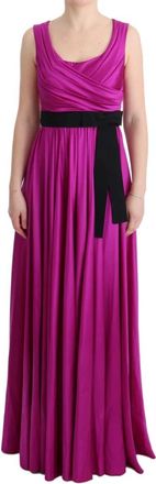 Dolce & Gabbana Zijden Stretch Shift Lange Jurk - Dames - Avondkleed - Roze - S - Katoen - Kleedjes