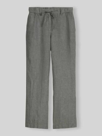 Marc O'Polo Wide Fit Hose aus reinem Leinen in Mittelgrau Melange, Gr&ouml;&szlig;e 36