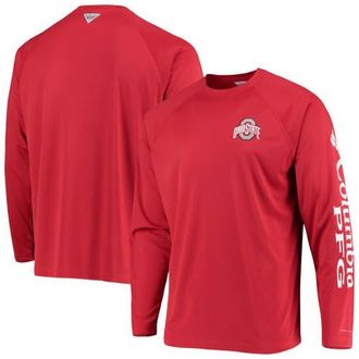 Columbia Mens Columbia Scarlet Ohio State Buckeyes Terminal Tackle Omni-Shade Raglan Long Sleeve T-Shirt at Nordstrom, Size Medium