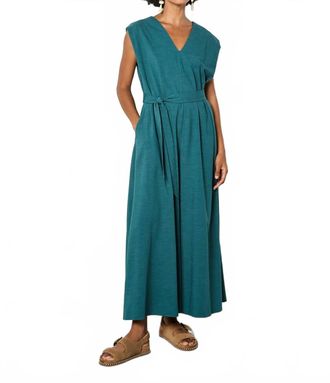 Apricot V-Neck Jumpsuit In Green