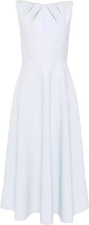 Roland Mouret Midi-jurk met boothals - Dames - Casual kleedjes - Bruin - L - Polyester - Kleedjes