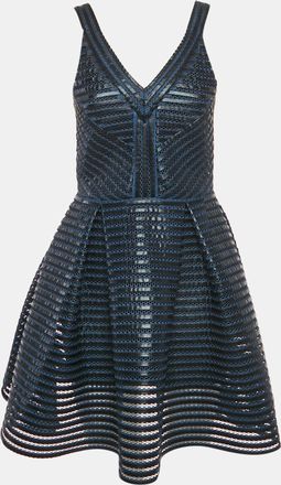 Maje Navy Blue Mesh Rosemount Mini Dress