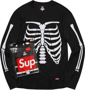 SUPREME Beperkte oplage Bones Thermal Crew Zwart - Heren - Longsleeves - Zwart - XL - Katoen - Tops