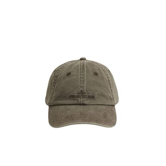 Stone Island Brushed Cotton Gabardine Cap - Heren - Accessoires - Groen - Maat: ONE Size Gabardine