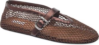 Alaia Fishnet Ballerina Flat in Bronze at Nordstrom, Size 8.5Us