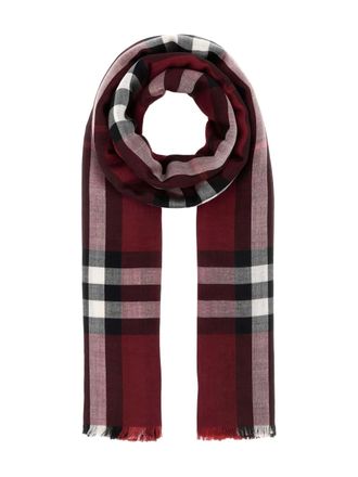 Burberry checked-pattern scarf - unisex - Wool/Mulberry Silk - OS - Red