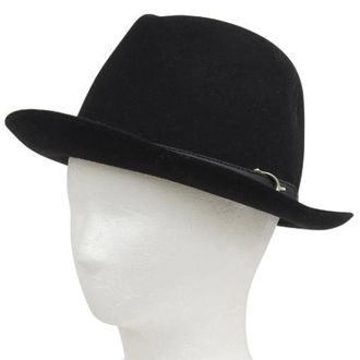 Gucci Pre-owned Vilten Konijnenhoed - Heren - Vintage Accessoires - Zwart - ONE Size - Leer - Vintage