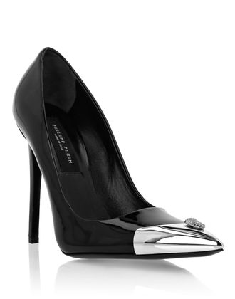 Philipp Plein Patent Leather Decollete Hi-Heels Skull