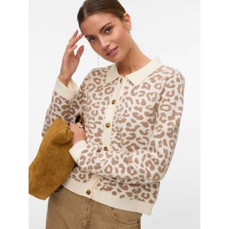 Vero Moda Vest met luipaardprint en polokraag