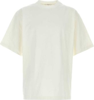 The Row White Solid Crew Neck T-Shirt