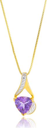 MAX + STONE 14k Yellow Gold Plated 8mm Cushion Cut Birthstone Solitaire Pendant Necklace
