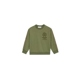 Roberto Cavalli Safari Edition Monogram Sweatshirt - male - Roberto Cavalli - Kids Sweatshirts - Green - 10 Y - Kids