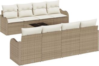 vidaXL Garden Sofa Set Beige 55 x 55 x 37 cm Poly Rattan vidaXL