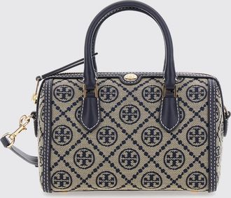 Tory Burch T Monogram Mini Jacquard Canvas Boston Bag with Double Handle