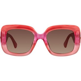 Kurt Geiger 55mm Sunglasses in Crystal Pink/Orange/Brown at Nordstrom