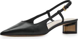 Franco Sarto A-Amelie Slingback Womens Shoes Black : 9.5 M, Leather