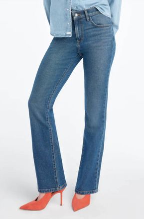 Favorite Daughter Morgan Shortie High Rise Bootcut Jeans In Blue