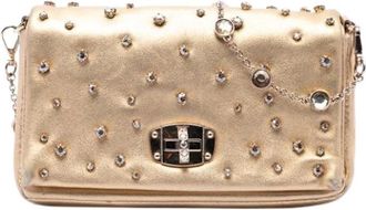 Miu Miu Pre-owned Metallic Nappa Crossbody Bag - Dames - Vintage Schoudertas - Geel - ONE Size - Leer - Vintage