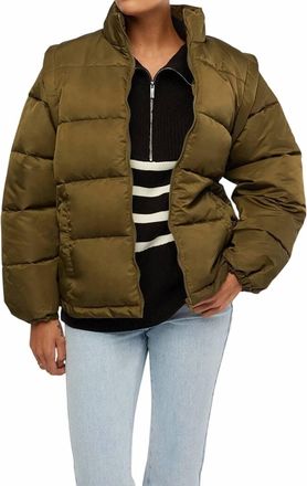 WeWoreWhat Zip Off Sleeve Puffer Jacket In Military Olive