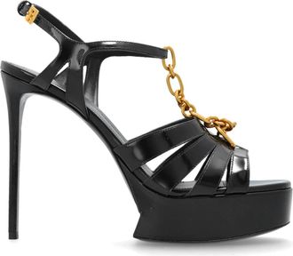 Balmain Sync Platform Sandalen - Dames - Sandalen met hakken - Zwart - 39 1/2 EU - Leer - Schoenen