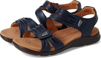 Clarks Womens Kitly Ave Sandals, Color Navy Leather, Size: 6.5 UK Wide