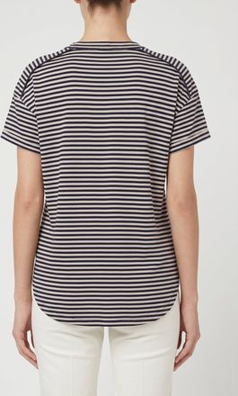 Brunello Cucinelli Striped Cotton T-shirt - Navy