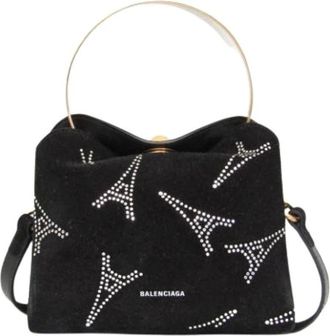 Balenciaga Pre-owned Mini Bags, female, Black, Size: ONE SIZE Pre-owned Suede Mini Bag