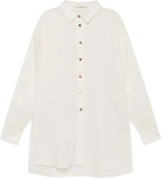 Maliparmi Maliparmi, Overhemden, Dames, Beige, S, Linnen, Linnen Overhemd