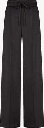Serena Bute Satin Relaxed Jogger with Zip Pockets - Black