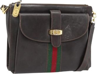 Gucci Pre-owned Leren Schoudertas - Dames - Vintage Schoudertas - Bruin - ONE Size - Leer - Vintage