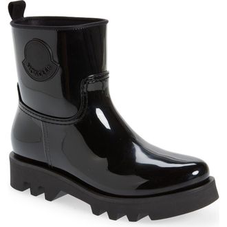 Moncler Ginette Logo Waterproof Rain Boot in Black at Nordstrom, Size 6Us