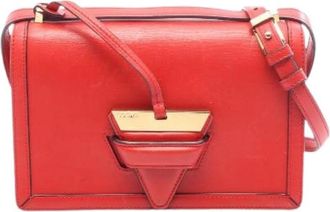 Loewe Pre-owned Cross Body Bags, female, Red, Size: ONE SIZE Pre-owned Barcelona Leather Shoulder Bag
