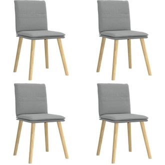 vidaXL Sillas De Comedor 4 Unidades Tela Gris Claro Vidaxl