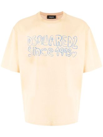 Dsquared2 logo-print cotton T-shirt - men - Cotton - S - Yellow