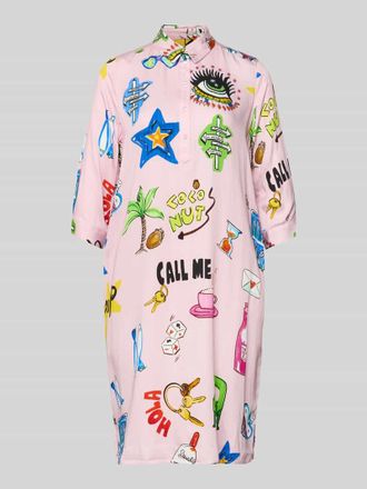 Milano Milano Italy Relaxed Fit Hemdblusenkleid aus reiner Viskose in Rose, Gr&ouml;&szlig;e 34